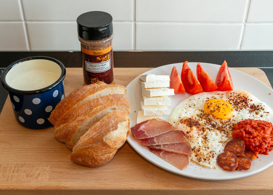 Balkan Breakfast with Stella Foods Honey'd Heat