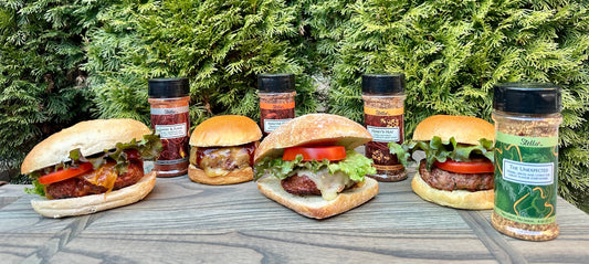 Burger Flight with Four Stella Foods Blends